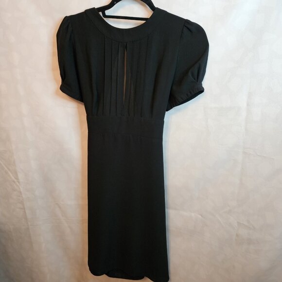 Topshop Little Black Dress With Exposed Back And Waist Tie Size 12 - Picture 1 of 5
